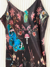 Load image into Gallery viewer, SAMPLE SALE: Butterfly &#39;Nectar&#39; print silk slip dress in size small