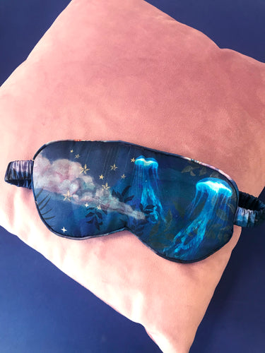 SAMPLE SALE Navy Jellyfish print Silk eye mask