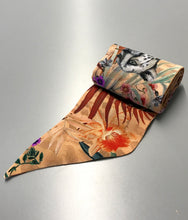 Load image into Gallery viewer, SAMPLE SALE: Peach botanical &#39;Panthera&#39; skinny Silk scarf