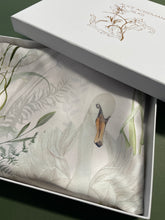 Load image into Gallery viewer, Cream and neutral Silk Pillowcase in hand painted &#39;Graceful&#39; print, Oxford style Pillowcase